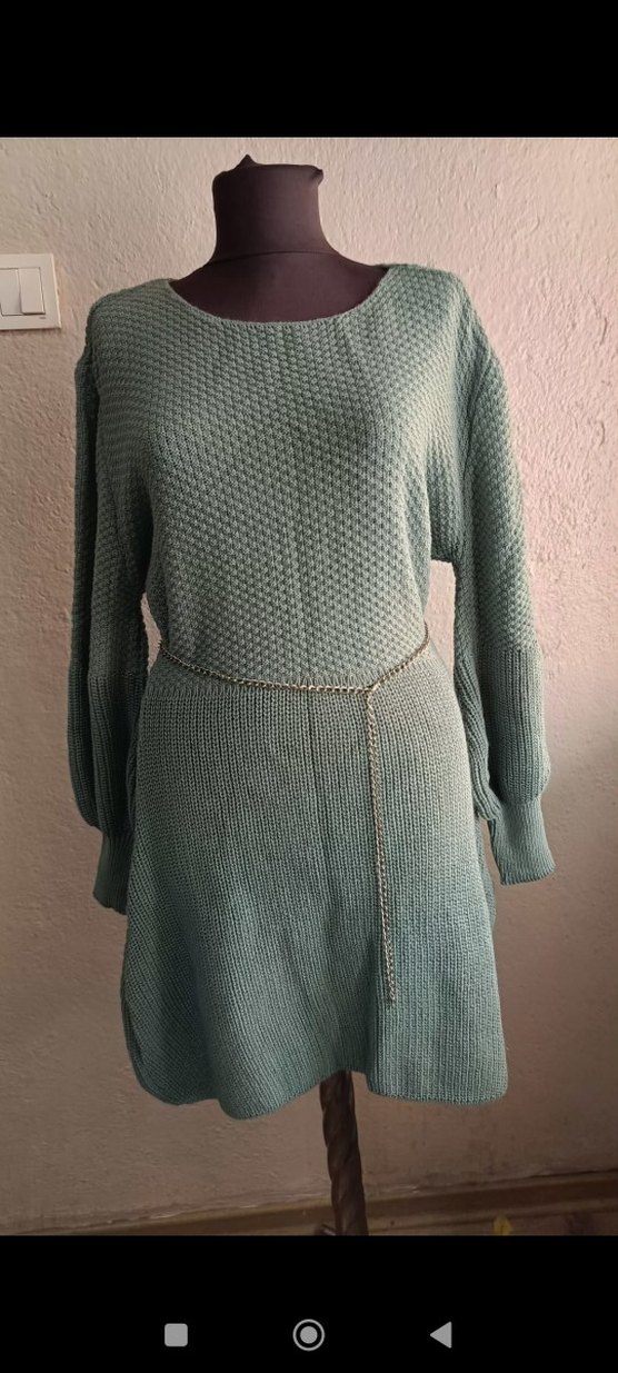 Salaş Kesim Midi Triko Elbise - Görsel 2