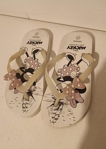 Diğer Beyaz Minnie Baskılı Kız Terliği