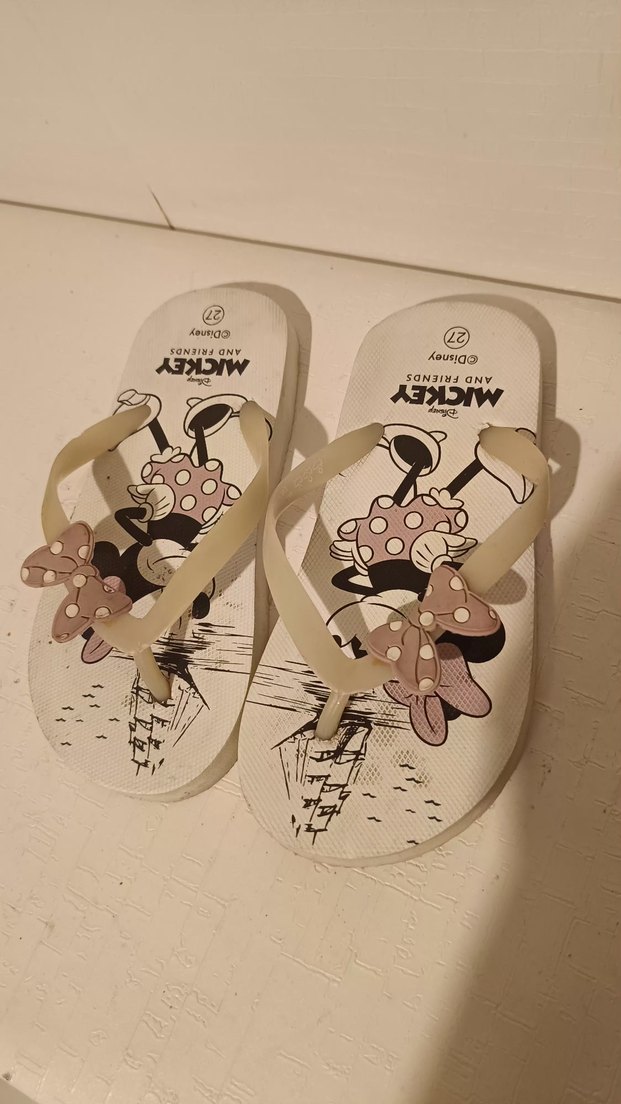 Beyaz Minnie Baskılı Kız Terliği - Görsel 2