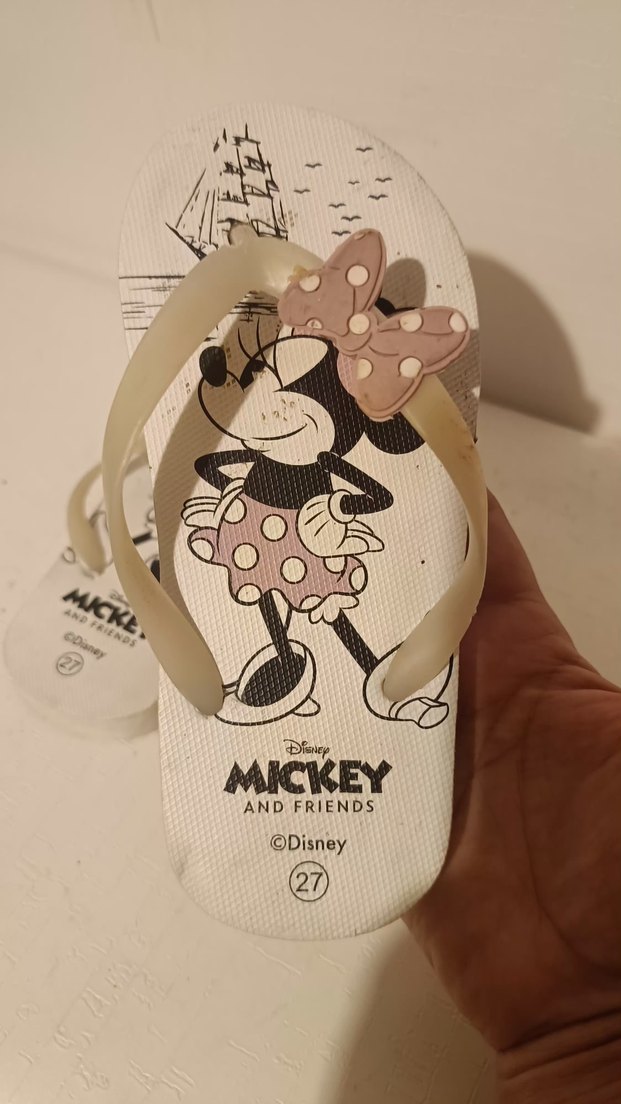 Beyaz Minnie Baskılı Kız Terliği - Görsel 5