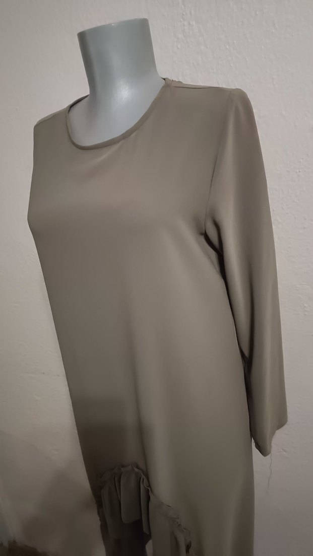 Gri Kadın Uzun Salaş Elbise - Görsel 2