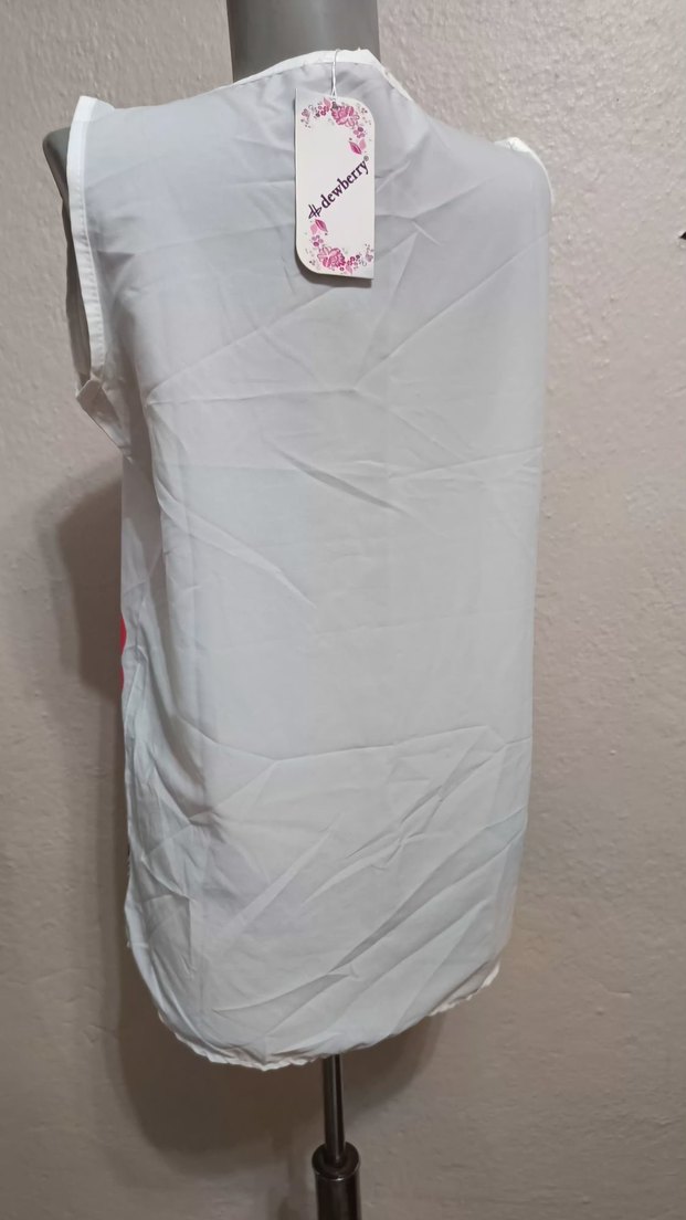 Drapeli V Yaka Kolsuz Mini Bluz - Görsel 4