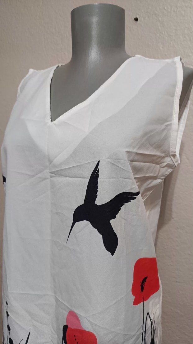 Drapeli V Yaka Kolsuz Mini Bluz - Görsel 3