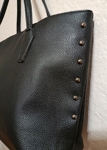 Siyah Deri Kadın Çanta - Görsel 4