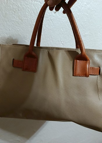 Bej Deri Kadın Çanta Tokalı - Görsel 5