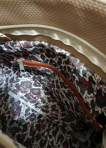 Bej Deri Kadın Çanta Tokalı - Görsel 7