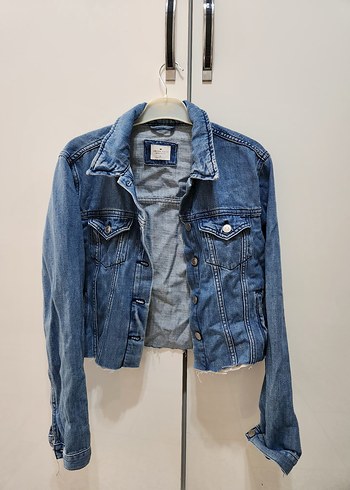 Düğmeli Mavi Denim Kadın Ceket - Görsel 2