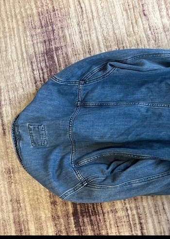 Düğmeli Mavi Denim Kadın Ceket - Görsel 4