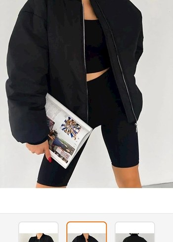 Siyah Bomber Kadın Ceket - Görsel 2