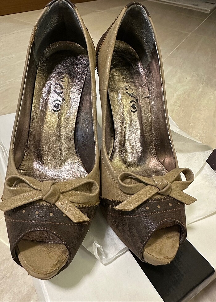 kahverengi platform topuklu ayakkabı - Görsel 3