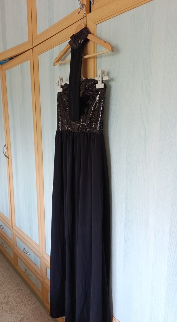 Siyah Straplez Uzun Abiye Elbise - Görsel 3