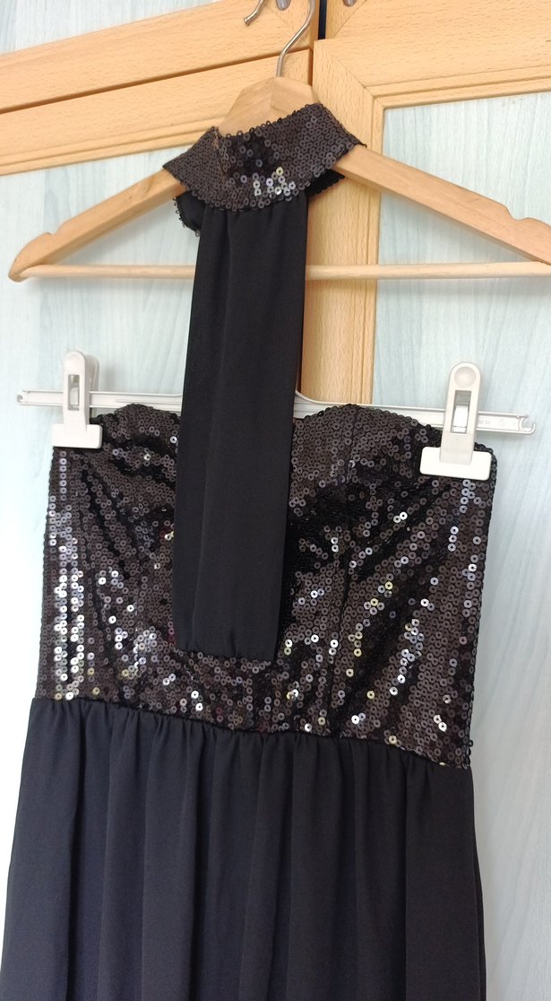 Siyah Straplez Uzun Abiye Elbise - Görsel 2