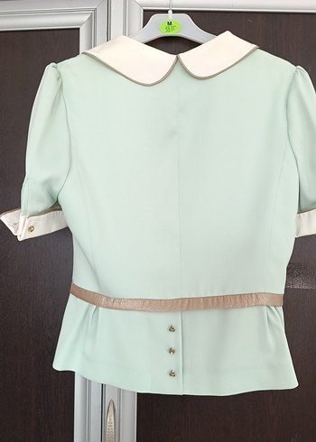 Düğmeli Kısa Kollu Yeşil kısa ceket Ekol marka - Görsel 3