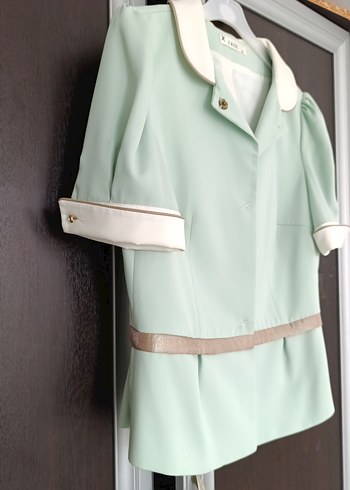 Düğmeli Kısa Kollu Yeşil kısa ceket Ekol marka - Görsel 2