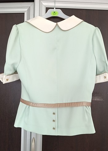 Düğmeli Kısa Kollu Yeşil kısa ceket Ekol marka - Görsel 4