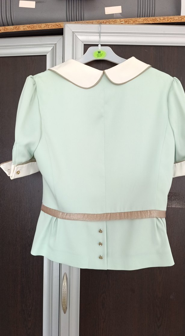 Düğmeli Kısa Kollu Yeşil kısa ceket Ekol marka - Görsel 3