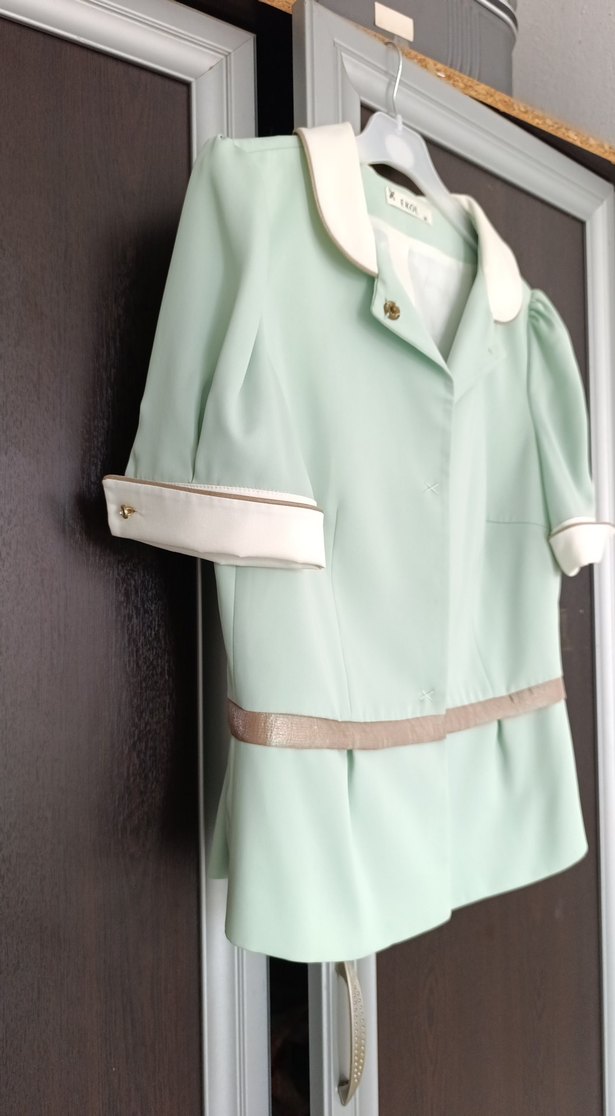 Düğmeli Kısa Kollu Yeşil kısa ceket Ekol marka - Görsel 2