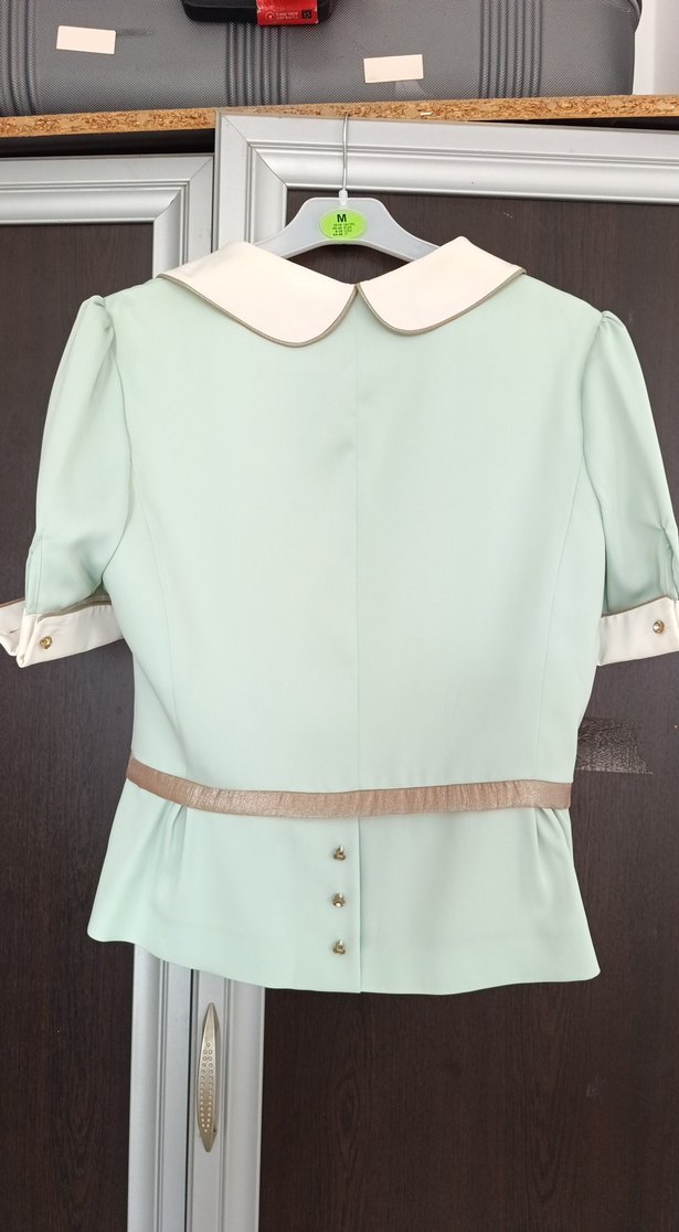 Düğmeli Kısa Kollu Yeşil kısa ceket Ekol marka - Görsel 4