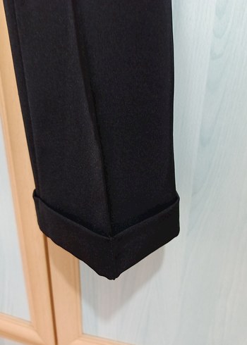 Siyah uzun Kadın Kumaş Pantolon - Görsel 2