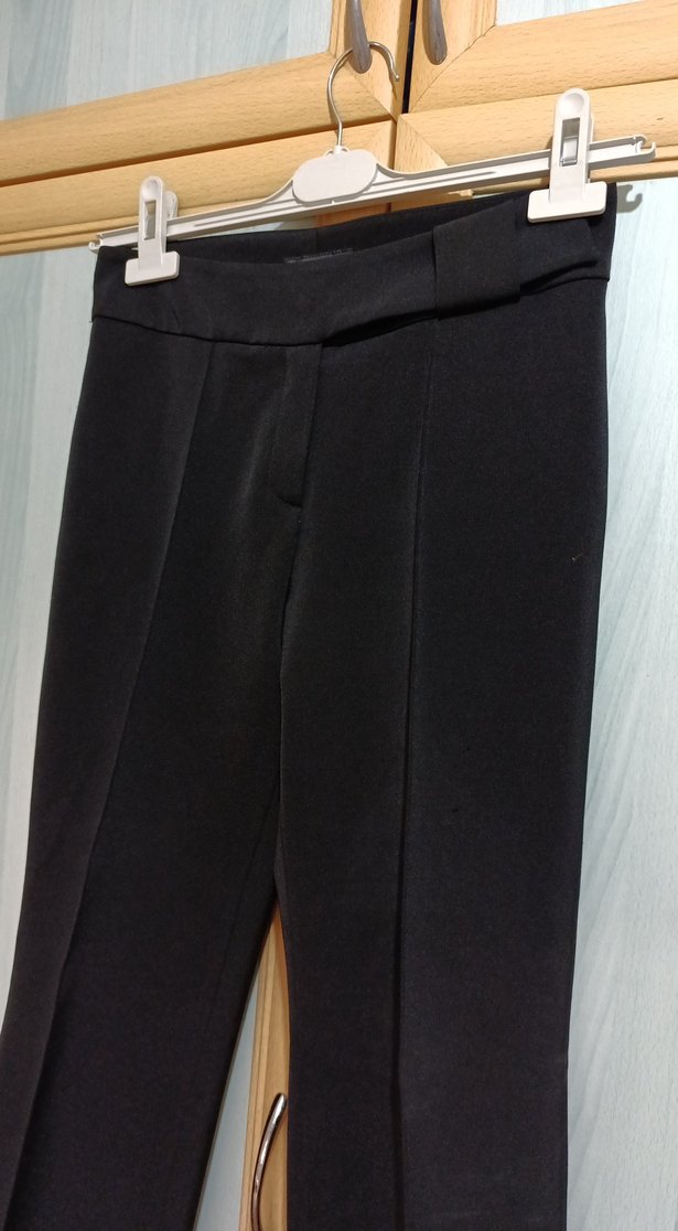 Siyah uzun Kadın Kumaş Pantolon - Görsel 4