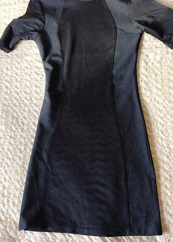 Siyah Kadın dar kesim,Midi polyester,Elbise - Görsel 2