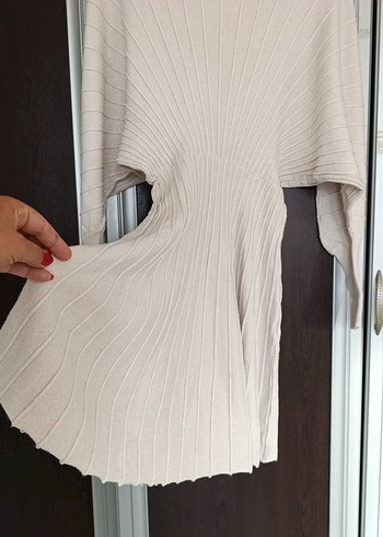 Bej Pilili triko Avrupa ürün,Kadın elbise - Görsel 2