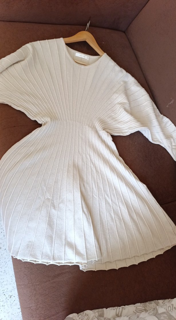 Bej Pilili triko Avrupa ürün,Kadın elbise - Görsel 5