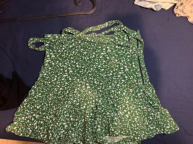 BSL FASHION Bsl çiçekli pileli etek