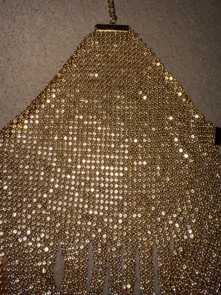 Parlak Altın FULL TAŞLI Askılı Bustiyer - Görsel 3