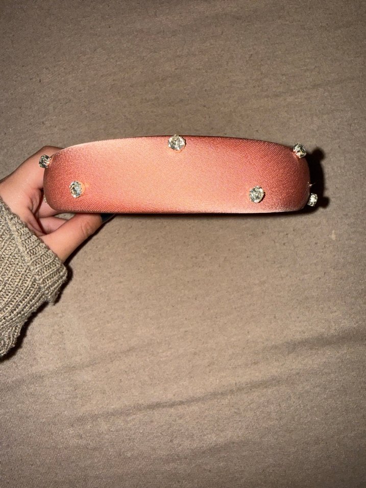 Pembe Süet Taşlı Taç - Görsel 5