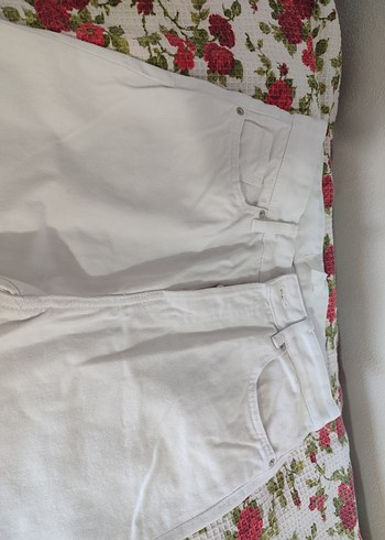 l Beden H&M Beyaz Midi Kadın Kot Pantolon
