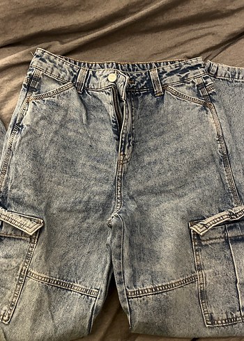 Gri Kadın Bol Kesim Kot Pantolon - Görsel 2