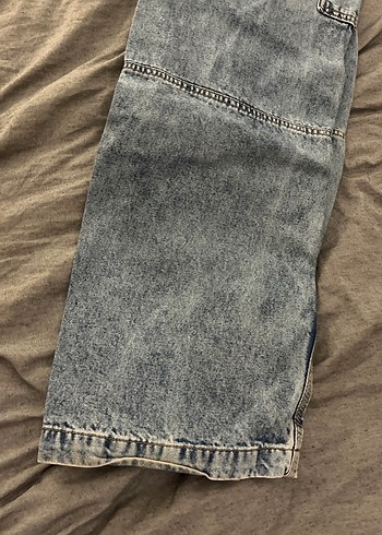 Gri Kadın Bol Kesim Kot Pantolon - Görsel 3