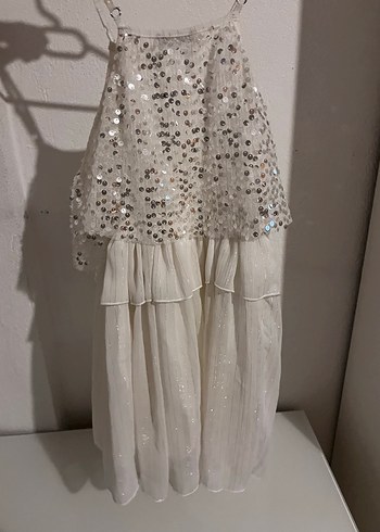 Nakışlı Beyaz Kız Çocuk Elbisesi - Görsel 2