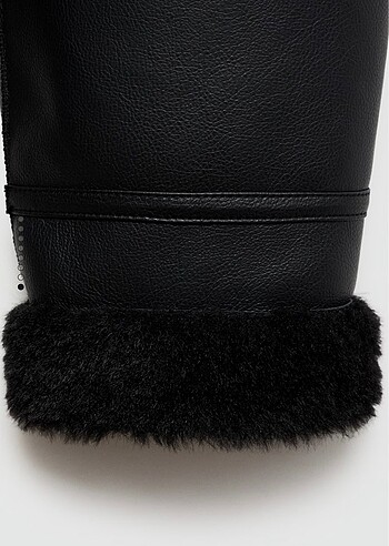 Mango İçi kürk mont - Görsel 7