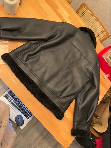 Mango İçi kürk mont - Görsel 12