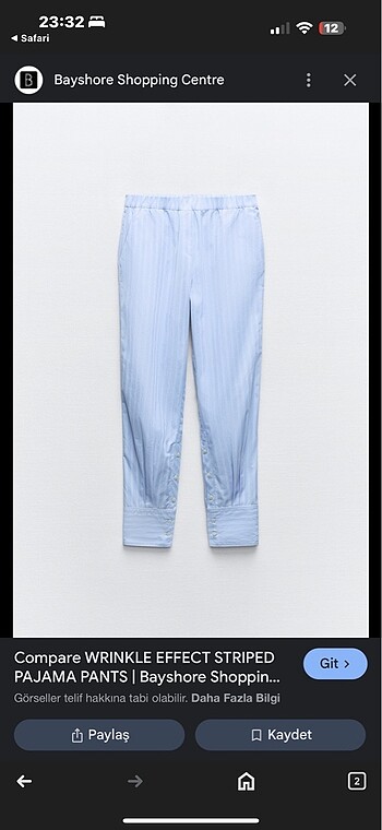 s Beden mavi Renk Zara pijama pantolon