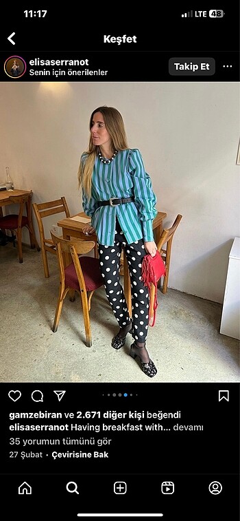 Zara Zara Keten Karışımlı Puantiyeli Pantolon (7)