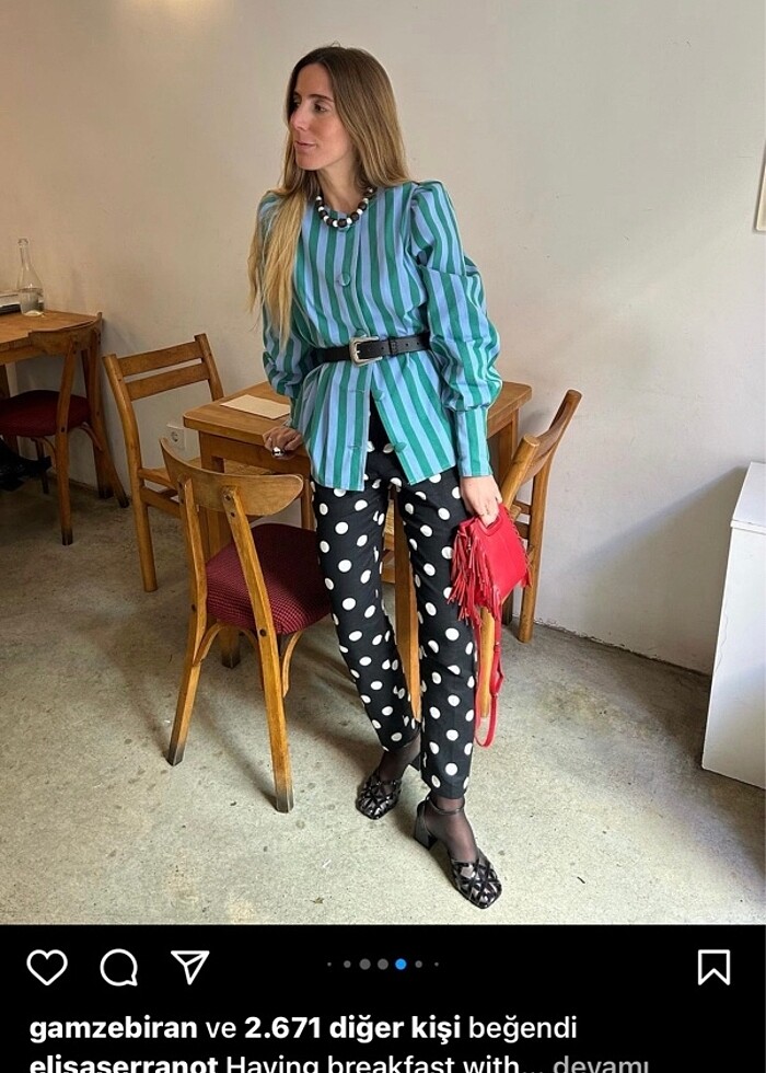 Zara Keten Karışımlı Puantiyeli Pantolon (7) - Görsel 2