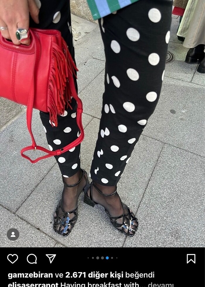 Zara Keten Karışımlı Puantiyeli Pantolon (7) - Görsel 3