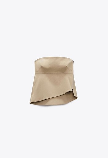 m Beden camel Renk Zara Limited Edition Asimetrik Bluz