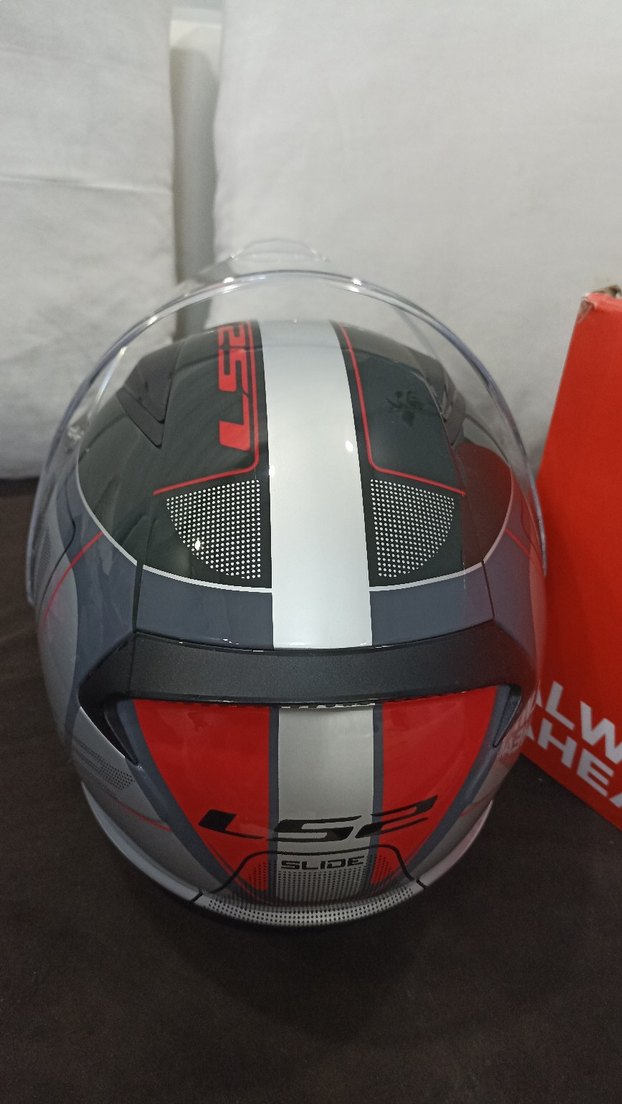 LS2 Rapid Slide Kask (Beyaz-Siyah-Kırmızı) - Görsel 4