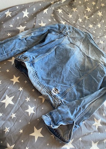 Diğer Mavi Düğmeli Kadın Denim Ceket