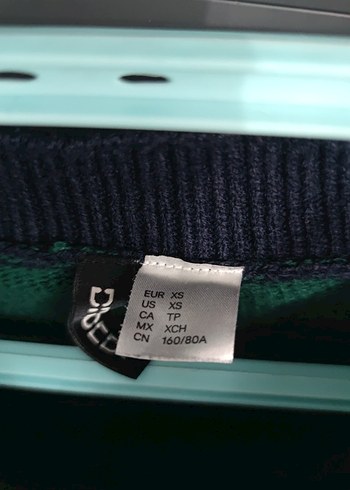 H&M Çizgili Yeşil kazak
