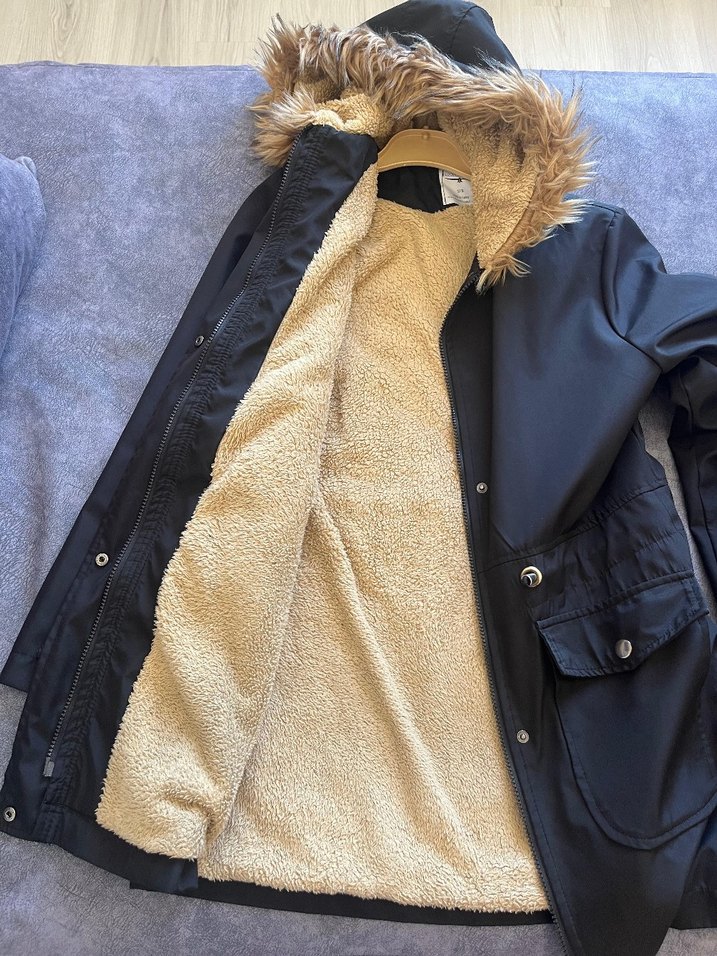 siyah Suni Kürklü Midi Kadın Ceket - Görsel 4