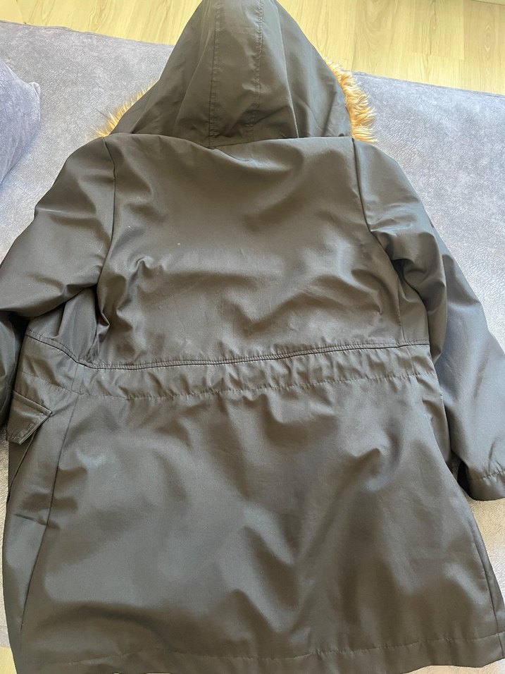 siyah Suni Kürklü Midi Kadın Ceket - Görsel 5