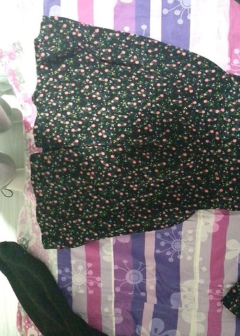 Çiçek Desenli Uzun Kollu Midi Elbise - Görsel 3