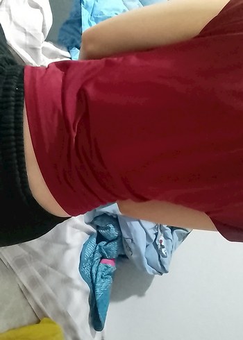 Bordo Drapeli Yüksek Yakalı Hamile Bluzu - Görsel 3