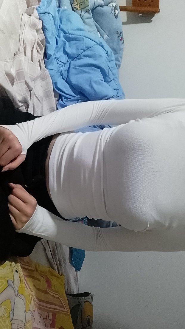 Beyaz  uzun kollu crop m beden - Görsel 5