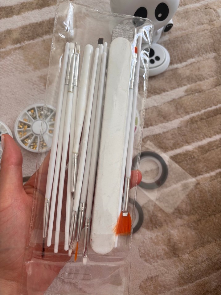 Beyaz Manikür ve Pedikür Seti tırnak süs seti - Görsel 2